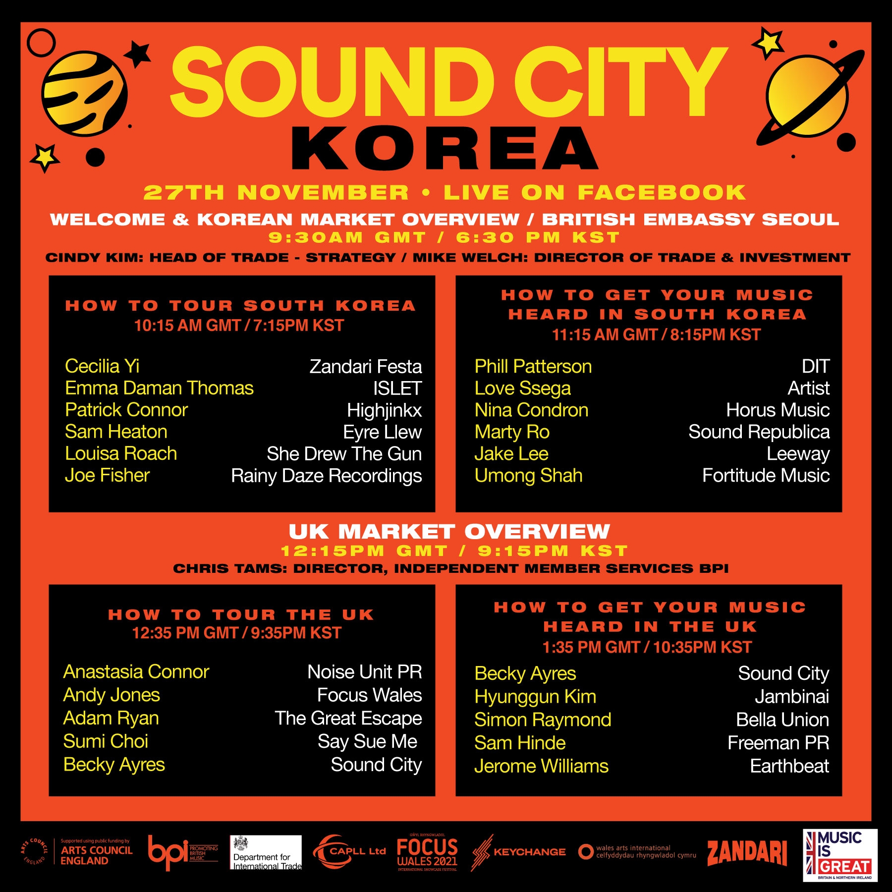 The complete Sound City Korea 2020 tmetable