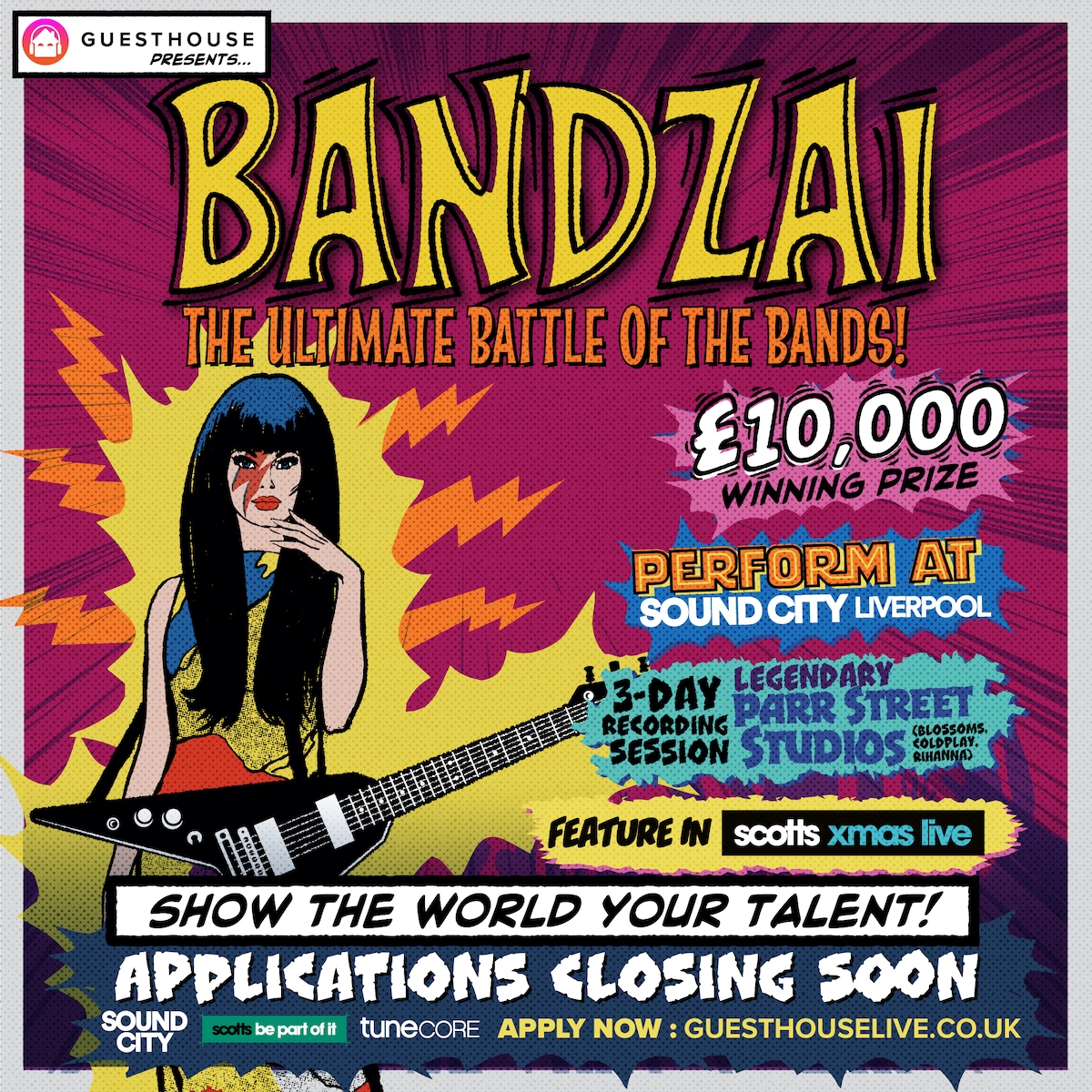 Sound City partners with scotts Menswear for Bandzai for Bandzai! The Ultimate Battle Of The Bands